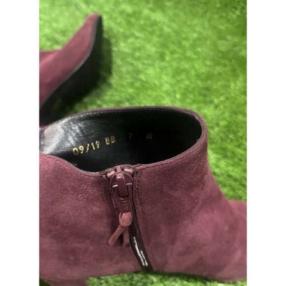 Stuart Weitzman Gardner Maroon Suede Boots Size 7 New - Picture 9 of 16